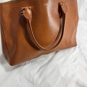 Elegant Brown Leather Tote by